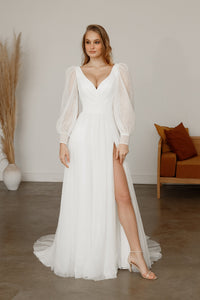 Sparkly Wedding Dress Inger With Leg Slit view 4