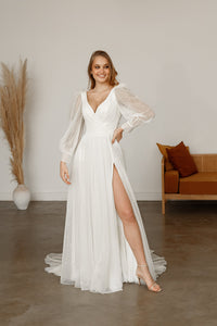 Sparkly Wedding Dress Inger With Leg Slit view 7