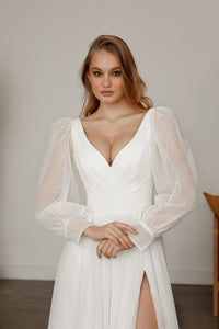 Sparkly Wedding Dress Inger With Leg Slit view 8