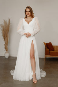 Sparkly Wedding Dress Inger With Leg Slit view 6