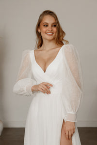 Sparkly Wedding Dress Inger With Leg Slit view 9