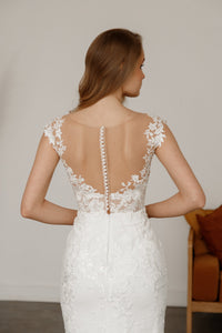 Light ivory Lace Mermaid Wedding Dress Airis view 6