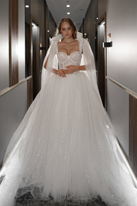 Floral Lace Wedding Dress Romanica With Detachable Straps view 3
