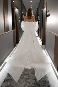 Sparkle Sleeveless Wedding Dress Mirrorball with Detachable Bow view 10