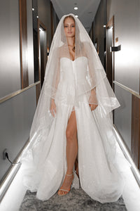 Sparkle Sleeveless Wedding Dress Mirrorball with Detachable Bow view 11