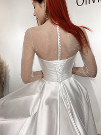 Mikado Wedding Dress Chloe with Front Slit view 22