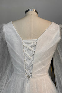 Sparkly Wedding Dress Inger With Leg Slit view 14