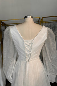 Sparkly Wedding Dress Inger With Leg Slit view 13