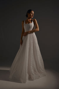 Sparkle Wedding Dress Inkery With Square Neckline view 1