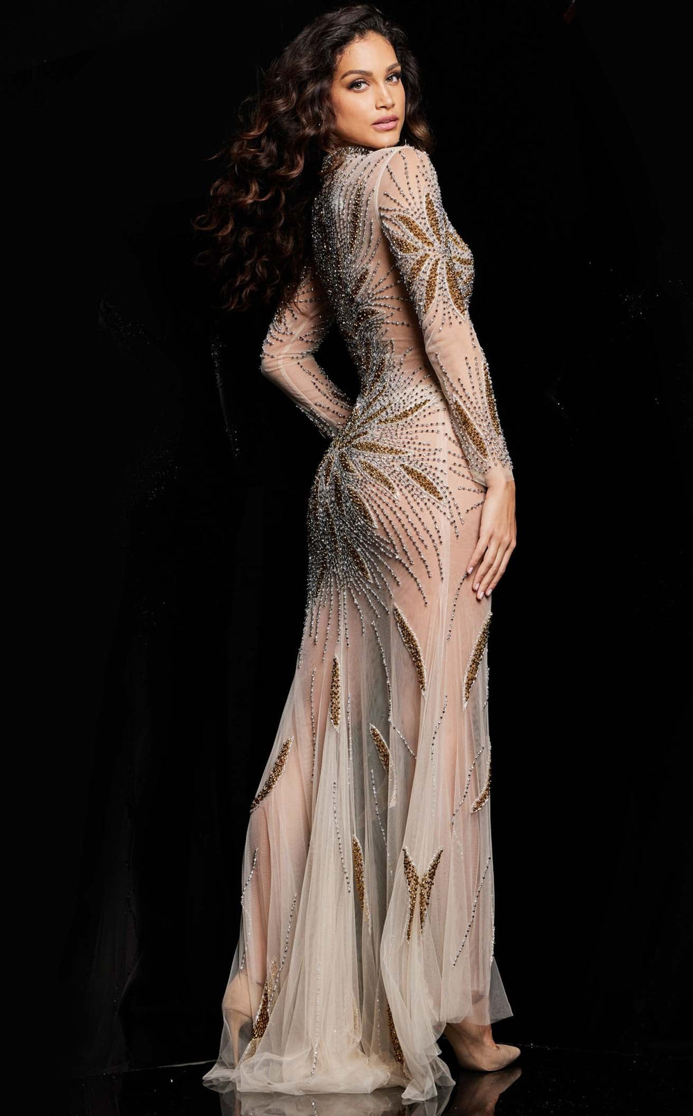 Exquisite Jovani 26257BG Dress detail view - VOLAKK