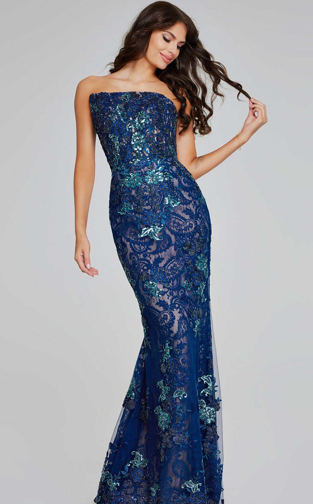 Exquisite Jovani 40847BG Dress detail view - VOLAKK