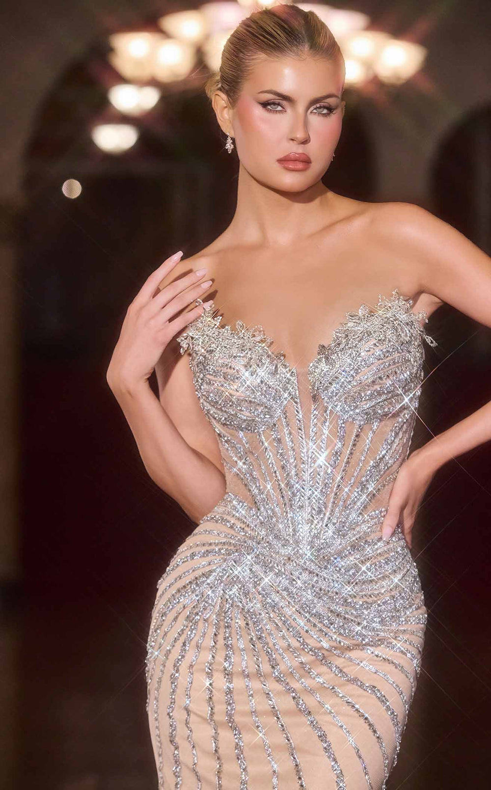 Exquisite Ladivine CD715 Dress detail view - VOLAKK