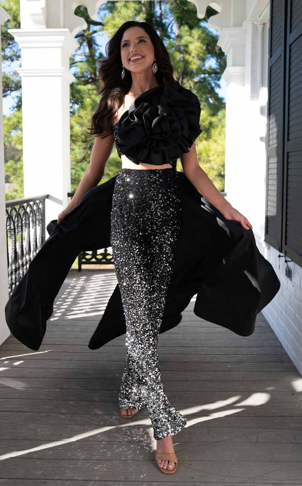 Exquisite Rachel Allan 50335 Jumpsuit detail view - VOLAKK