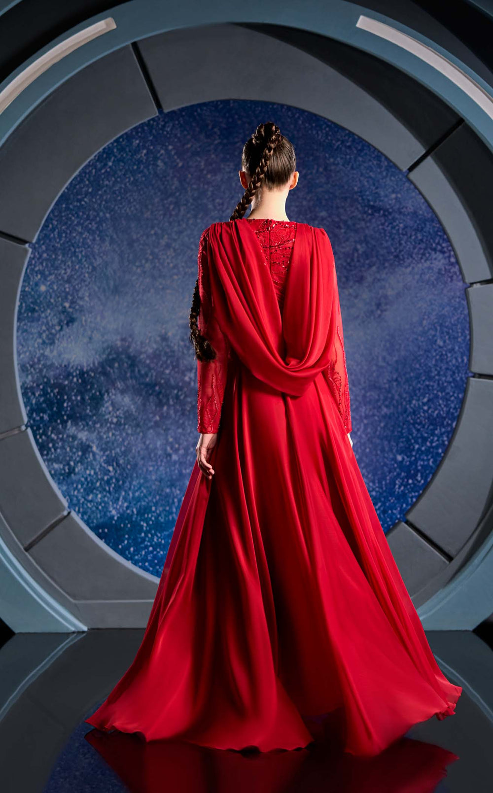 Exquisite Reverie Couture FW24115 Dress detail view - VOLAKK