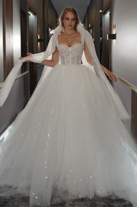 Floral Lace Wedding Dress Romanica With Detachable Straps view 1