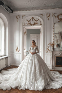Royal Lace Off-The-Shoulder Sparkly Wedding Dress Meryem view 6