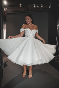 Tea Length Plus Size Lace Wedding Dress Elise view 5