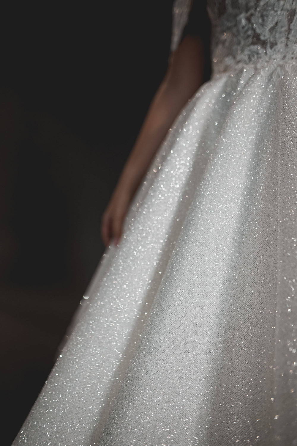 Exquisite Tea Length Plus Size Lace Wedding Dress Elise detail view - VOLAKK