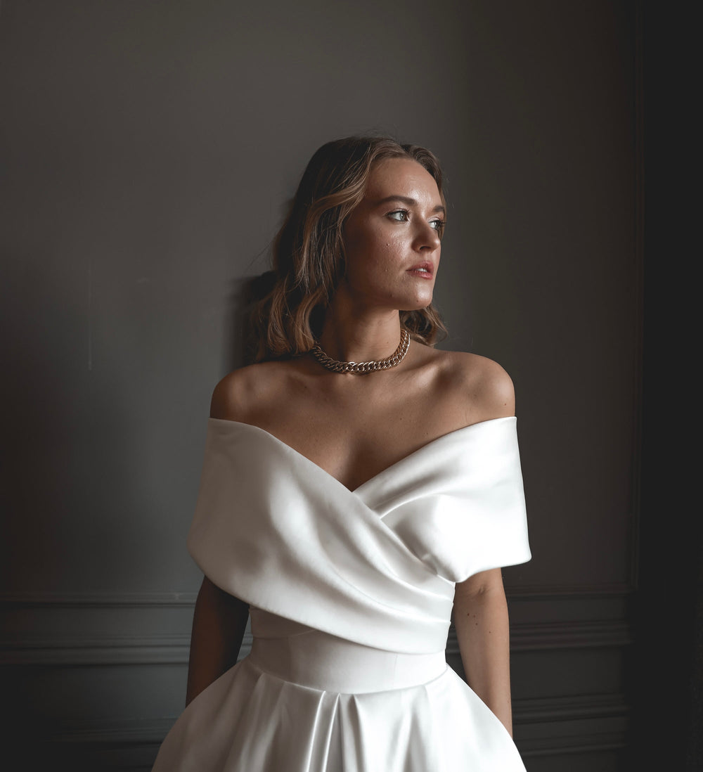 Exquisite Classic Satin Ball Gown Protea detail view - VOLAKK