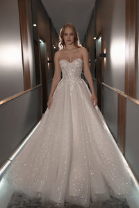 Floral Lace Wedding Dress Celia with Detachable Straps view 6