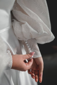 Plus Size Satin Wedding Dress Sentea with Front Slit view 8