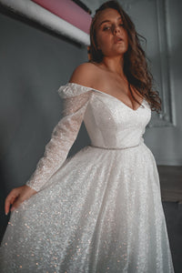 Plus Size Sparkly Wedding Dress Miranda view 3