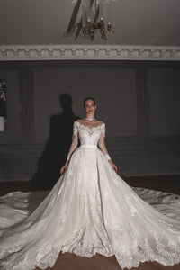Lace Shimmery Wedding Dress Ornella 2 in 1 view 12