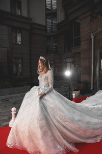 Royal Lace Off-The-Shoulder Sparkly Wedding Dress Meryem view 11