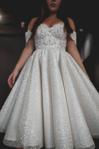 Tea Length Plus Size Lace Wedding Dress Elise view 11