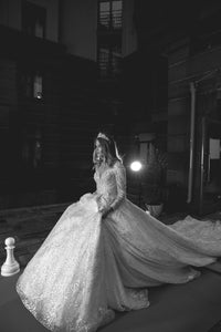 Royal Lace Off-The-Shoulder Sparkly Wedding Dress Meryem view 9