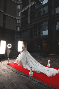 Royal Lace Off-The-Shoulder Sparkly Wedding Dress Meryem view 14