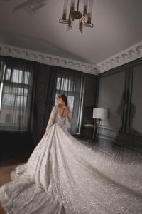 Royal Lace Off-The-Shoulder Sparkly Wedding Dress Meryem view 8