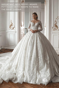Royal Lace Off-The-Shoulder Sparkly Wedding Dress Meryem view 3