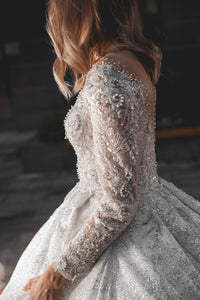Royal Lace Off-The-Shoulder Sparkly Wedding Dress Meryem view 10