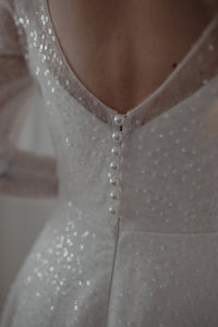 Light ivory Sparkly Wedding Dress Feilin view 8