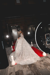 Royal Lace Off-The-Shoulder Sparkly Wedding Dress Meryem view 18