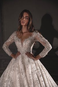 Royal Lace Off-The-Shoulder Sparkly Wedding Dress Meryem view 5