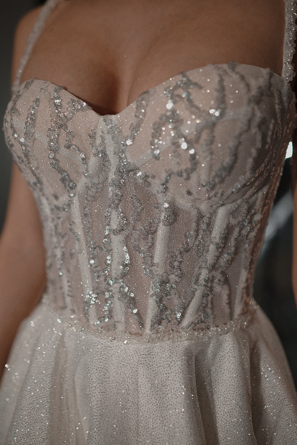 Exquisite Sequin Wedding & Evening  Dress Wilma detail view - VOLAKK