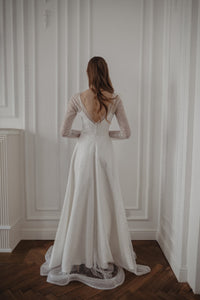 Light ivory Sparkly Wedding Dress Feilin view 7