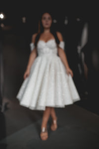 Tea Length Plus Size Lace Wedding Dress Elise view 12