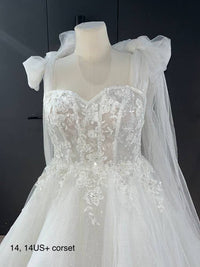 Floral Lace Wedding Dress Celia with Detachable Straps view 15